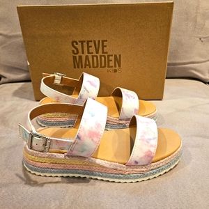 NIB Girls Steve Madden Wedge Sandals size 3 Tie Dye